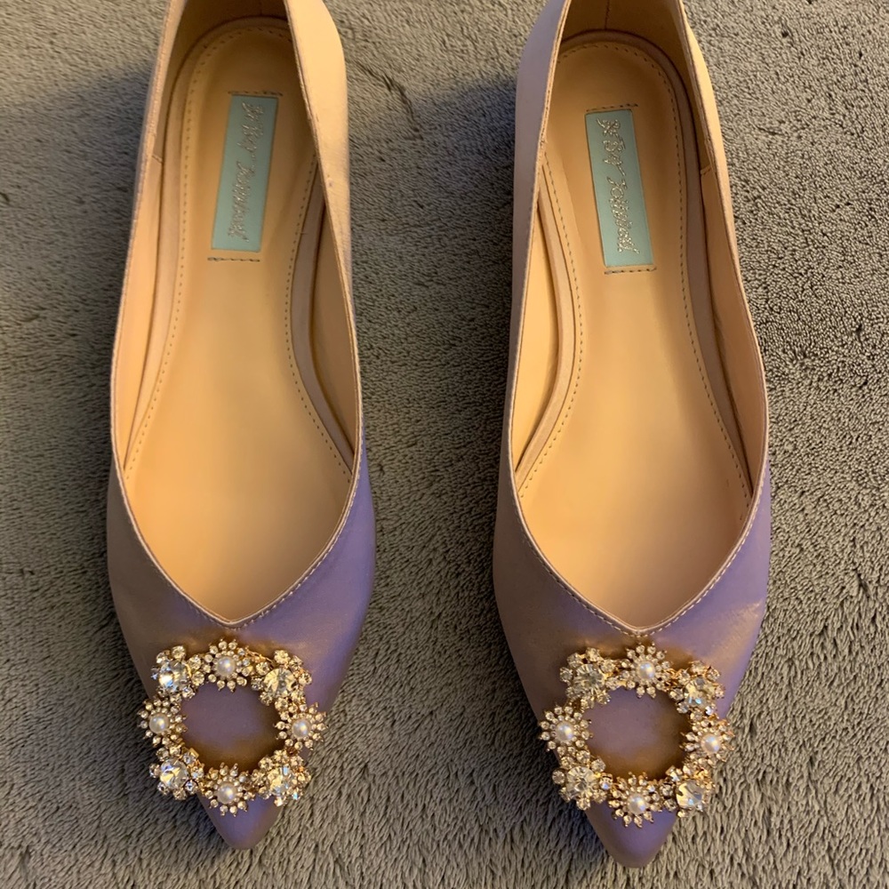 Betsey Johnson Diana Nude Satin Flat 7